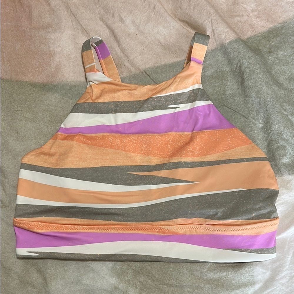 Colorful Striped Swim Top